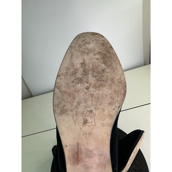 Spiegel Black Velvet Boots Military Tie Ankle Sz 9M - Picture 5 of 7